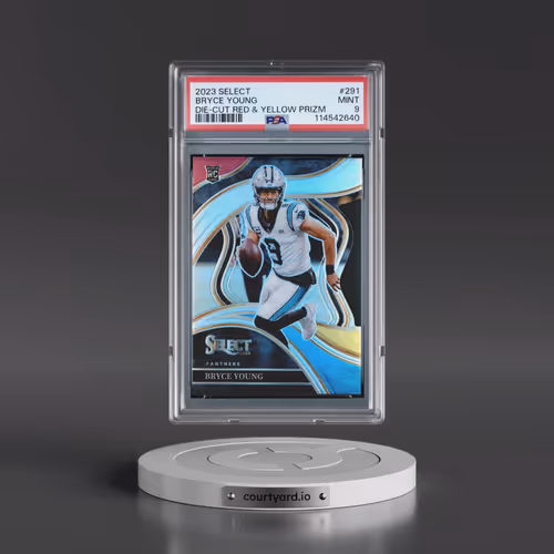 2023 Panini Select #291 Bryce Young - Die-Cut Red & Yellow Prizm (PSA 9 MINT)