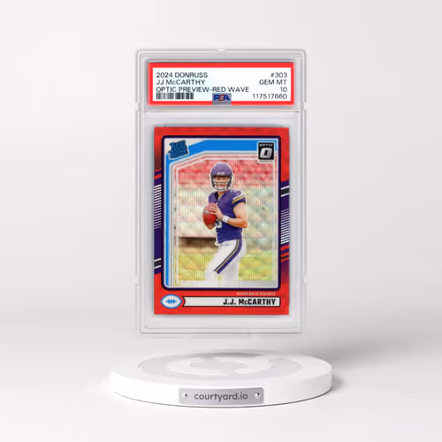 2024 Panini Donruss #303 JJ McCarthy - Optic Preview-Red Wave (PSA 10 GEM MINT)
