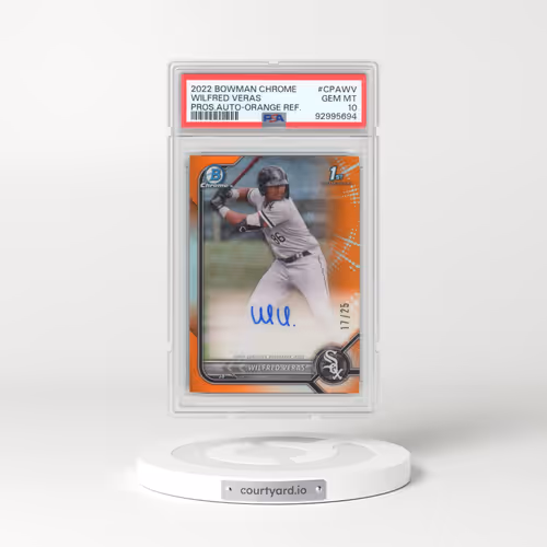 2022 Bowman Chrome Prospect Autographs #CPAWV Wilfred Veras - Orange Refractor (PSA 10 GEM MINT)