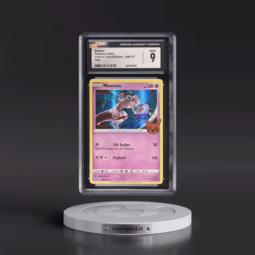 2022 Trick or Trade BOOster #056/172 Mewtwo - Holo (Pumpkin Stamp) (CGC 9 MINT)