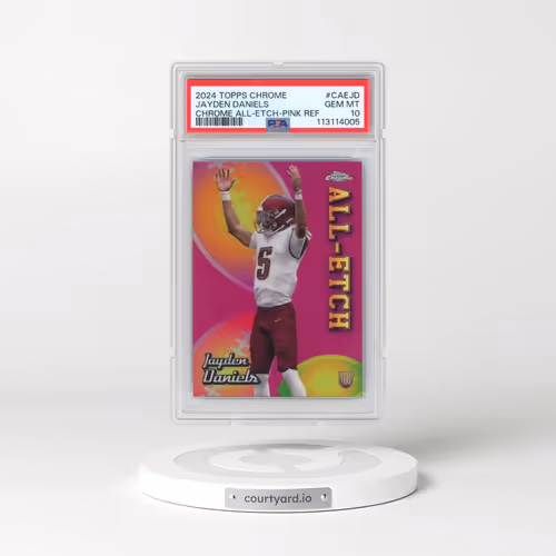 2024 Topps Chrome Chrome All-Etch #CAEJD Jayden Daniels - Pink Refractor (PSA 10 GEM MINT)