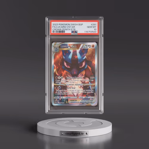 2023 Pokémon Swsh Black Star Promo #291 Lucario Vstar - Full Art Crown Zenith Elite Trainer Box (PSA