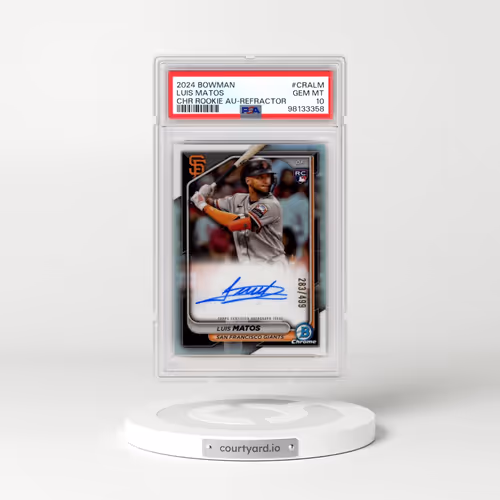 2024 Bowman Chrome Rookie Autographs #CRALM Luis Matos - Refractor (PSA 10 GEM MINT)