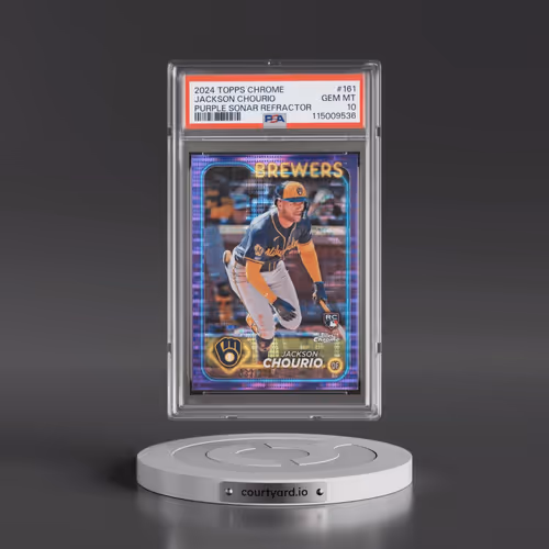 2024 Topps Chrome #161 Jackson Chourio - Purple Sonar Refractor (PSA 10 GEM MINT)
