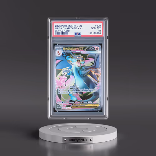 2025 Pokémon Pfl EN-Phantasmal Flames #109 Mega Charizard X EX - Holo Ultra Rare (PSA 10 GEM MINT)