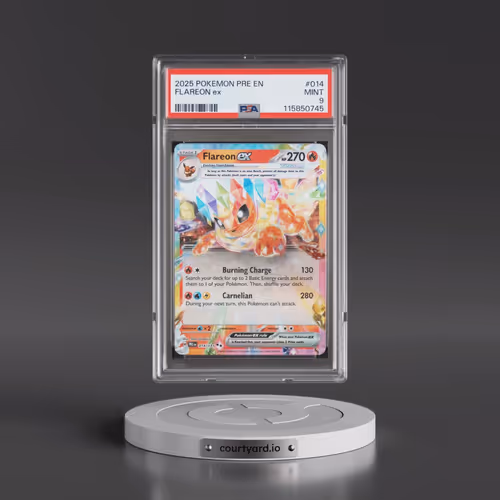 2025 Pokémon Pre EN-Prismatic Evolutions #014 Flareon EX - Holo (PSA 9 MINT)