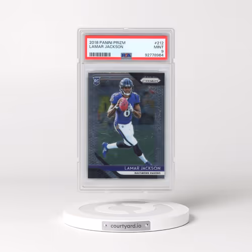 2018 Panini Prizm #212 Lamar Jackson (PSA 9 MINT)