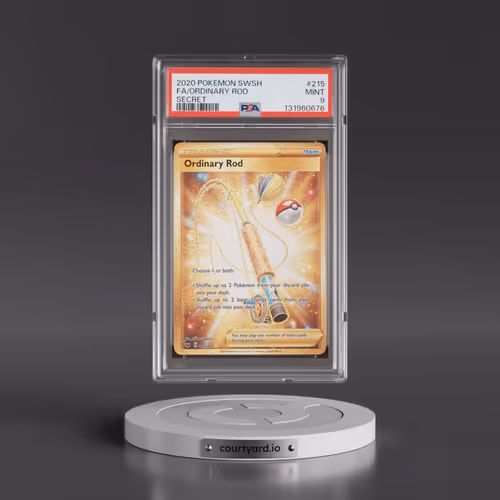 2020 Pokémon Sword & Shield #215 Ordinary Rod - Full Art Secret (PSA 9 MINT)