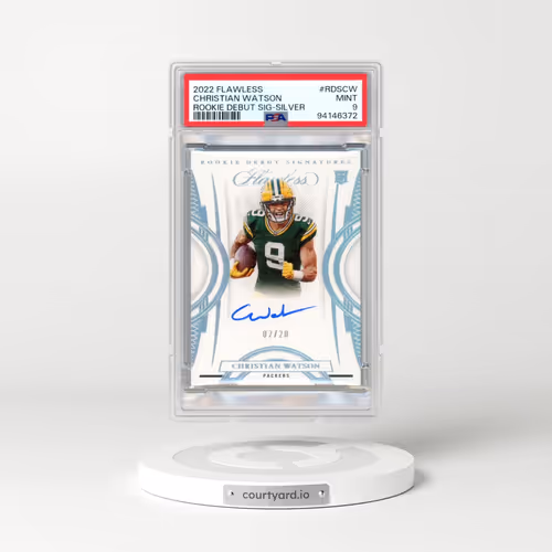 2022 Panini Flawless Rookie Debut Signatures #RDSCW Christian Watson - Silver (PSA 9 MINT)
