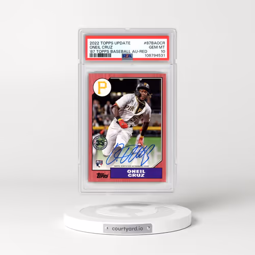 2022 Topps Update 1987 Topps Baseball Autographs #87BAOCR Oneil Cruz - Red (PSA 10 GEM MINT)