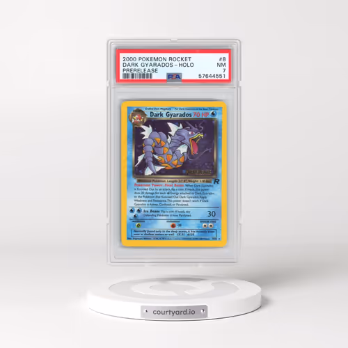 2000 Pokémon Rocket #8 Dark Gyarados - Holo Prerelease (PSA 7 NM)