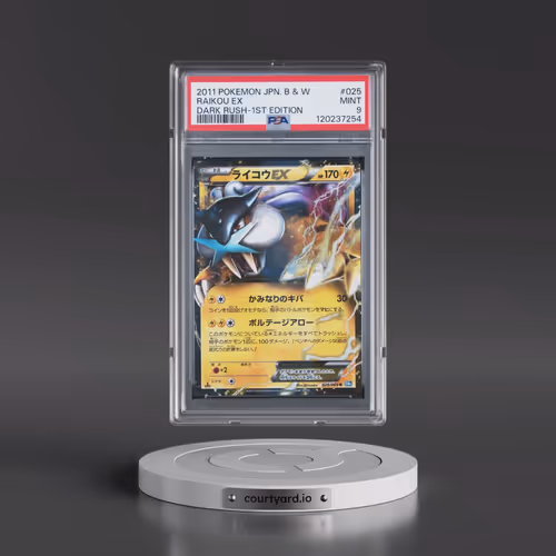 2011 Pokémon Black & White Dark Rush #025 Raikou EX - 1st Edition Holo (PSA 9 MINT)