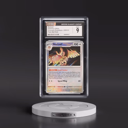 2025 Pokémon Pre EN-Prismatic Evolutions #078 Noctowl - Reverse Holo Poke Ball (CGC 9 MINT)