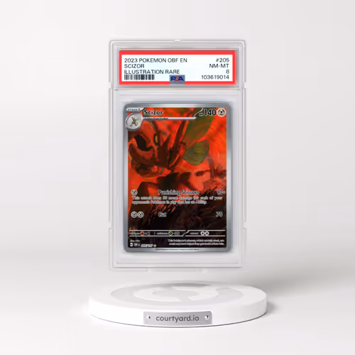 2023 Pokémon Obf EN-Obsidian Flames #205 Scizor - Illustration Rare (PSA 8 NM-MT)