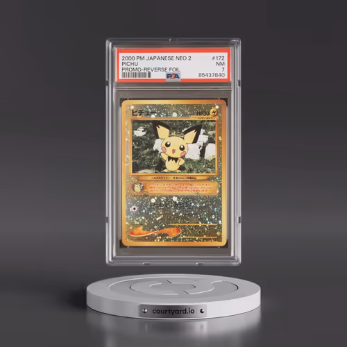 2000 Pokémon Neo 2 Promo #172 Pichu - Reverse Foil (PSA 7 NM)