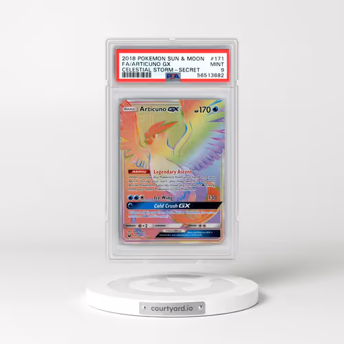 2018 Pokémon Sun & Moon Celestial Storm #171 Articuno GX - Holo Full Art Secret (PSA 9 MINT)