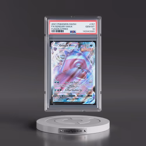 2021 Pokémon Sword & Shield Fusion Strike #157 Gengar Vmax - Full Art (PSA 10 GEM MINT)