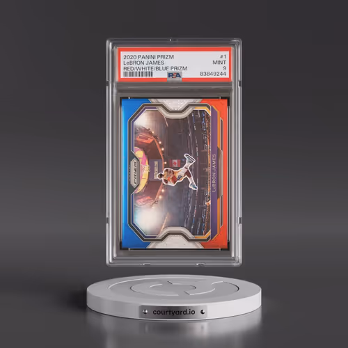 2020 Panini Prizm #1 LeBron James - Red/White/Blue Prizm (PSA 9 MINT)
