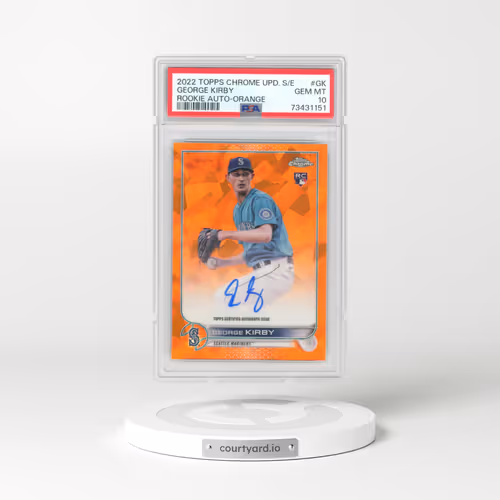 2022 Topps Chrome Update Sapphire Edition Rookie Autographs #GK George Kirby - Orange (PSA 10 GEM MINT)