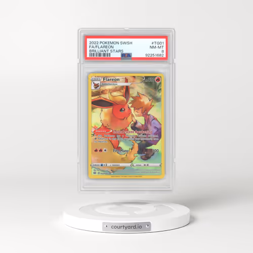 2022 Pokémon Sword & Shield Brilliant Stars #TG01 Flareon - Full Art (PSA 8 NM-MT)