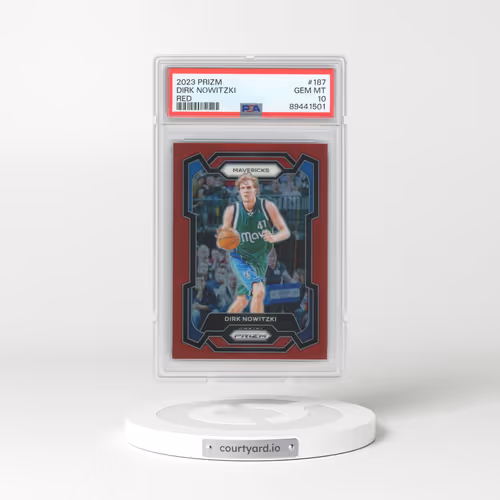 2023 Panini Prizm #187 Dirk Nowitzki - Red Prizm (PSA 10 GEM MINT)