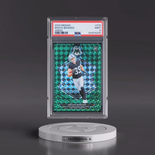 2024 Panini Mosaic #313 Brock Bowers - Green (PSA 9 MINT)