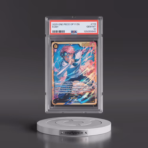 2025 One Piece OP11-A Fist of Divine Speed #119 Koby (PSA 10 GEM MINT)