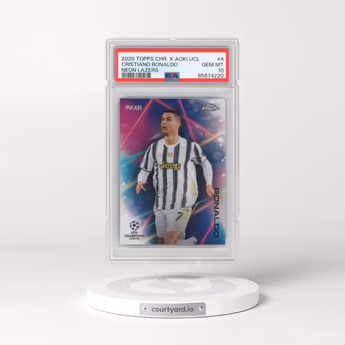 2020 Topps Chrome X Steve Aoki UEFA Champions League Neon Future Neon Lazers #4 Cristiano Ronaldo (PSA 10 GEM MINT)