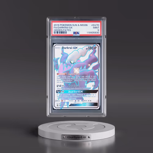 2019 Pokémon Sun & Moon Hidden Fates #SV70 Darkrai GX - Holo Full Art (PSA 9 MINT)