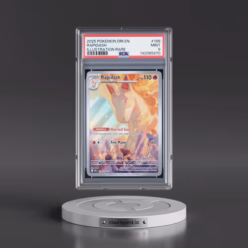 2025 Pokémon Dri EN-Destined Rivals #189 Rapidash - Illustration Rare (PSA 9 MINT)