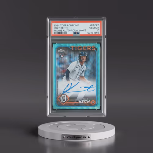 2024 Topps Chrome Rookie Autographs #RACKE Colt Keith - Aqua Wave (PSA 10 GEM MINT)