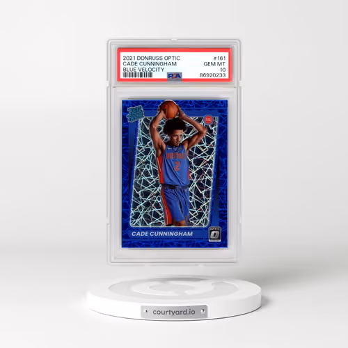 2021 Panini Donruss Optic #161 Cade Cunningham - Blue Velocity (PSA 10 GEM MINT)