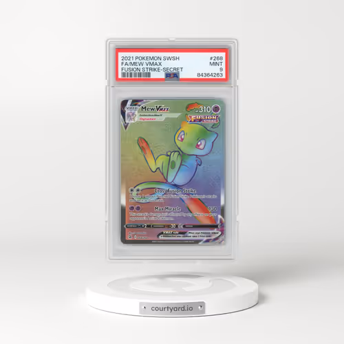 2021 Pokémon Sword & Shield Fusion Strike #268 Mew Vmax - Full Art Secret (PSA 9 MINT)