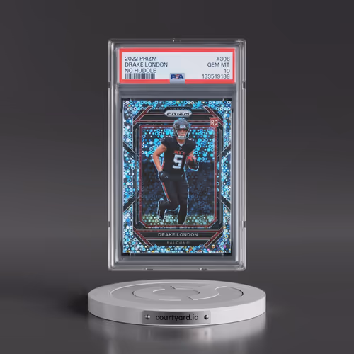 2022 Panini Prizm #308 Drake London - No Huddle (PSA 10 GEM MINT)
