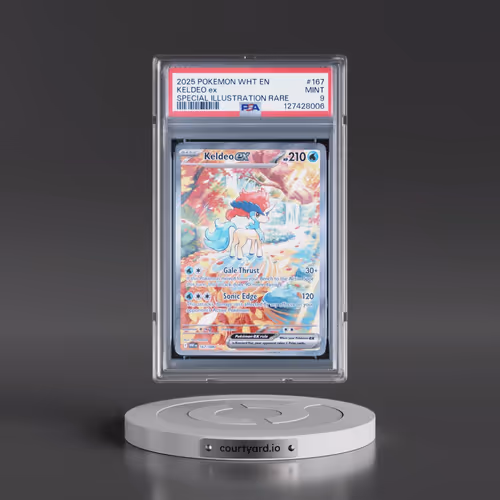 2025 Pokémon Wht EN-White Flare #167 Keldeo EX - Holo Special Illustration Rare (PSA 9 MINT)