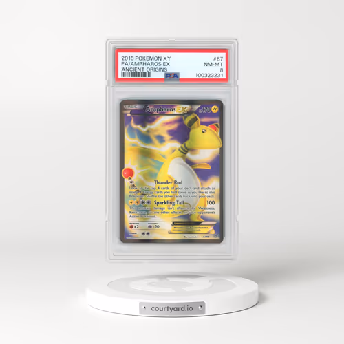 2015 Pokémon XY Ancient Origins #87 Ampharos EX - Holo Full Art (PSA 8 NM-MT)