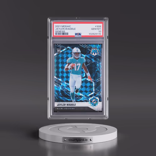 2021 Panini Mosaic #308 Jaylen Waddle - Genesis (PSA 10 GEM MINT)