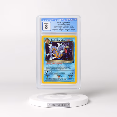 1999 Team Rocket #8/82 Dark Gyarados - League Prerelease Promo (Holo) (CGC 8 NM-MT)