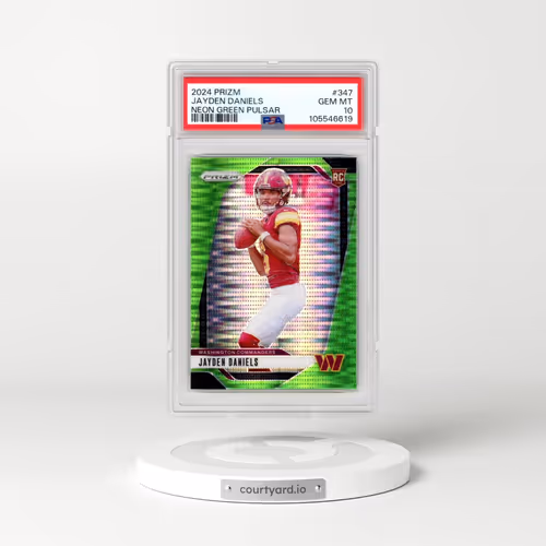 2024 Panini Prizm #347 Jayden Daniels - Neon Green Pulsar (PSA 10 GEM MINT)