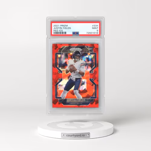 2021 Panini Prizm #334 Justin Fields - Red Ice (PSA 9 MINT)