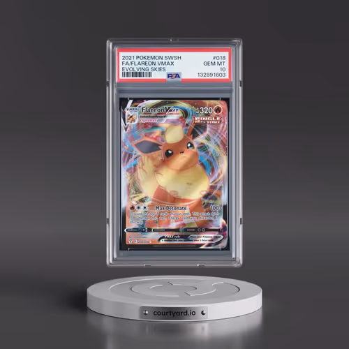 2021 Pokémon Sword & Shield Evolving Skies #018 Flareon Vmax - Full Art (PSA 10 GEM MINT)