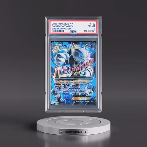 2015 Pokémon XY Breakthrough #159 M Mewtwo EX - Holo Full Art (PSA 6 EX-MT)