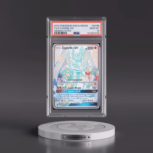 2019 Pokémon Sun & Moon Hidden Fates #SV65 Zygarde GX - Holo Full Art (PSA 10 GEM MINT)