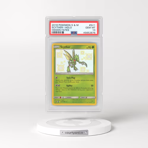 2019 Pokémon Sun & Moon Hidden Fates #SV1 Scyther - Holo (PSA 10 GEM MINT)