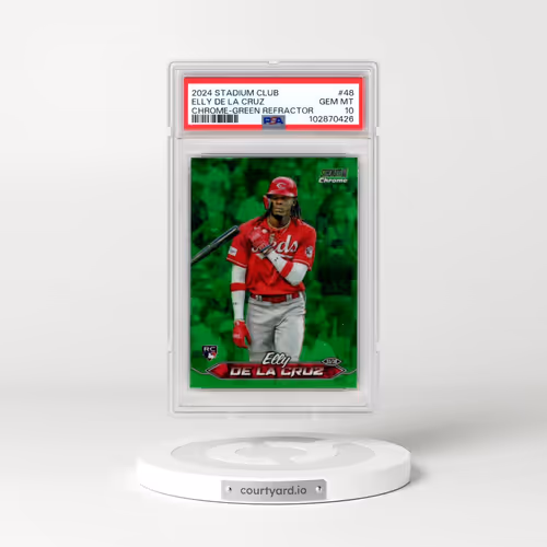 2024 Topps Stadium Club #48 Elly de La Cruz - Chrome-Green Refractor (PSA 10 GEM MINT)