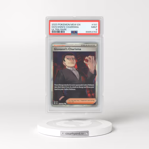 2023 Pokémon 151 #197 Giovanni's Charisma - Full Art Holo (PSA 9 MINT)