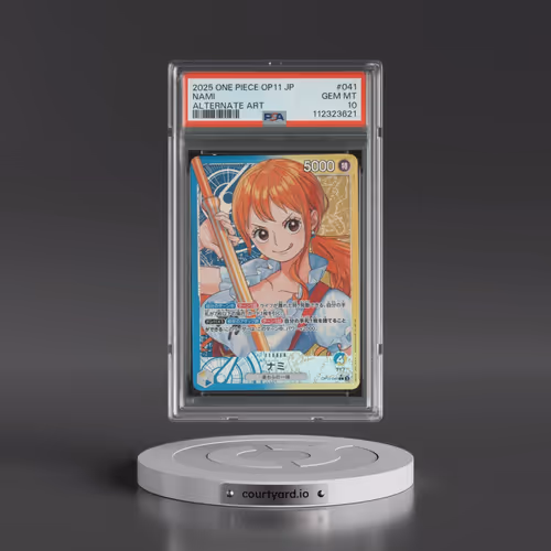 2025 One Piece Japanese OP11-A Fist of Divine Speed #041 Nami - Alternate Art (PSA 10 GEM MINT)