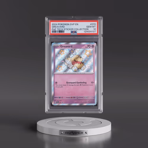2024 Pokémon Svp EN-SV Black Star Promo #070 Greavard - Paldean Fates Tech Sticker Collection (PSA 1