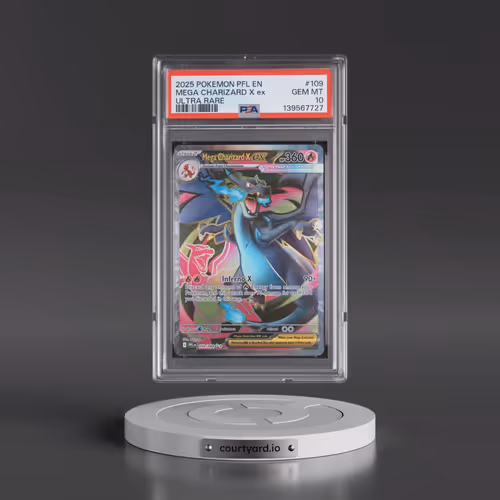 2025 Pokémon Pfl EN-Phantasmal Flames #109 Mega Charizard X EX - Holo Ultra Rare (PSA 10 GEM MINT)