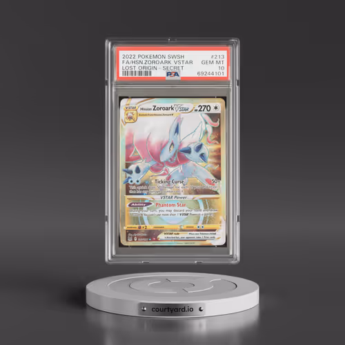 2022 Pokémon Sword & Shield Lost Origin #213 Hisuian Zoroark Vstar - Full Art Secret (PSA 10 GEM MINT)
